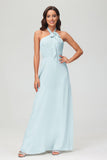 A Line Halter Chiffon Bridesmaid Dresses Women's Formal Evening Prom Dress Gowns