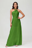 A Line Halter Chiffon Bridesmaid Dresses Women's Formal Evening Prom Dress Gowns