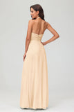 A Line Halter Chiffon Bridesmaid Dresses Women's Formal Evening Prom Dress Gowns
