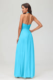 A Line Halter Chiffon Bridesmaid Dresses Women's Formal Evening Prom Dress Gowns