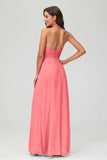 A Line Halter Chiffon Bridesmaid Dresses Women's Formal Evening Prom Dress Gowns