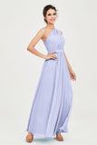 One Shoulder Chiffon Bridesmaid Dress Floor Length Ruched A Line Formal Evening Prom Gowns