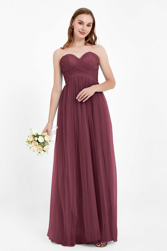 Sweetheart Tulle Prom Evening Dresses Pleated A Line Wedding Prom Party Dress