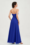 Strapless Long Bridesmaid Dresses Chiffon Strapless Sleeveless Formal Evening Dress Gowns