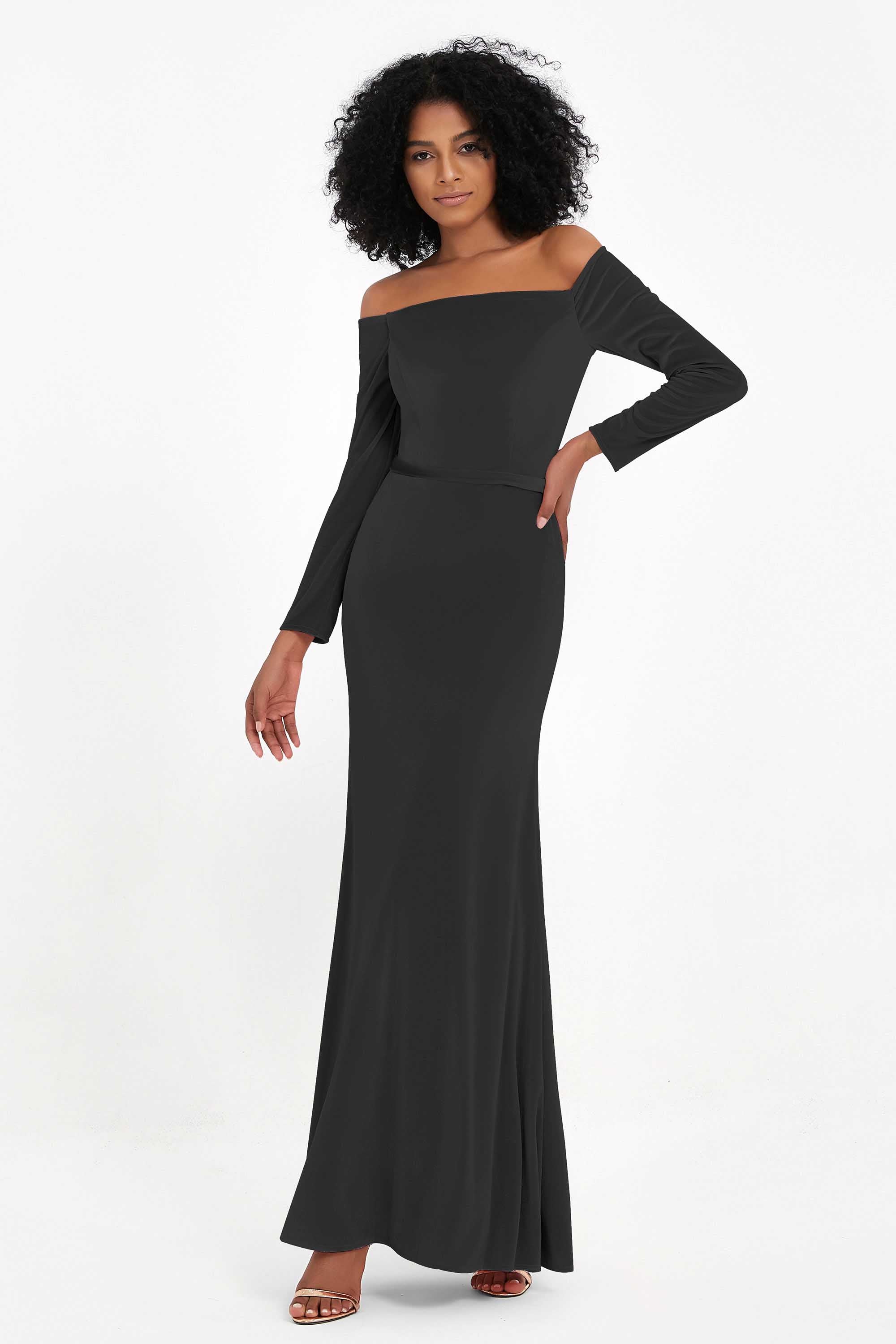 Off the Shoulder Velvet Formal Evening Dresses with Sash Long Prom Party Gowns