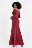 Off the Shoulder Velvet Formal Evening Dresses with Sash Long Prom Party Gowns