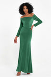Off the Shoulder Velvet Formal Evening Dresses with Sash Long Prom Party Gowns