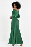 Off the Shoulder Velvet Formal Evening Dresses with Sash Long Prom Party Gowns