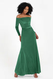 Off the Shoulder Velvet Formal Evening Dresses with Sash Long Prom Party Gowns