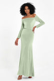 Off the Shoulder Velvet Formal Evening Dresses with Sash Long Prom Party Gowns