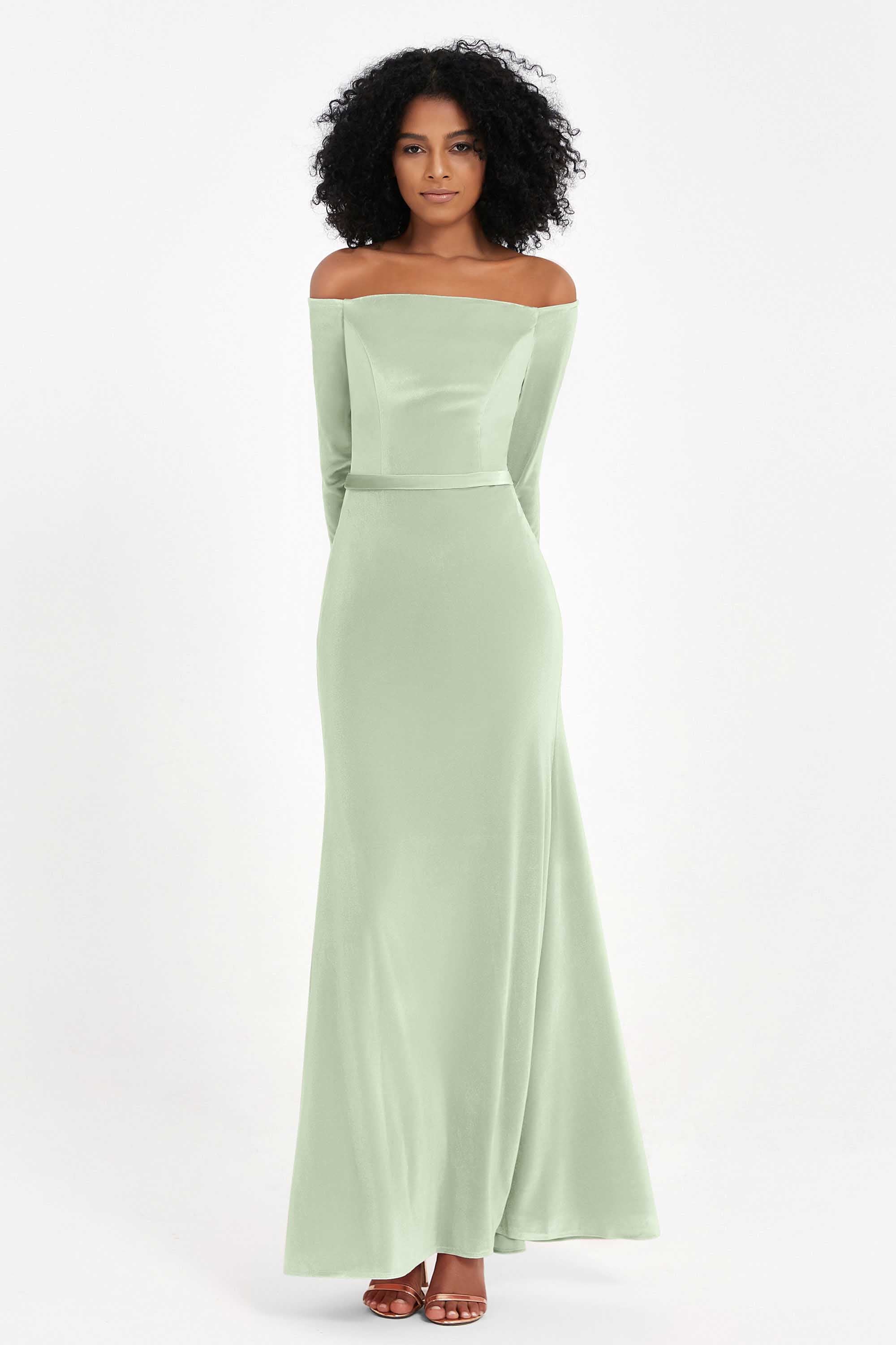 Off the Shoulder Velvet Formal Evening Dresses with Sash Long Prom Party Gowns