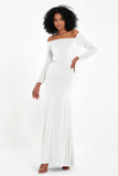 Off the Shoulder Velvet Formal Evening Dresses with Sash Long Prom Party Gowns