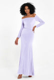 Off the Shoulder Velvet Formal Evening Dresses with Sash Long Prom Party Gowns
