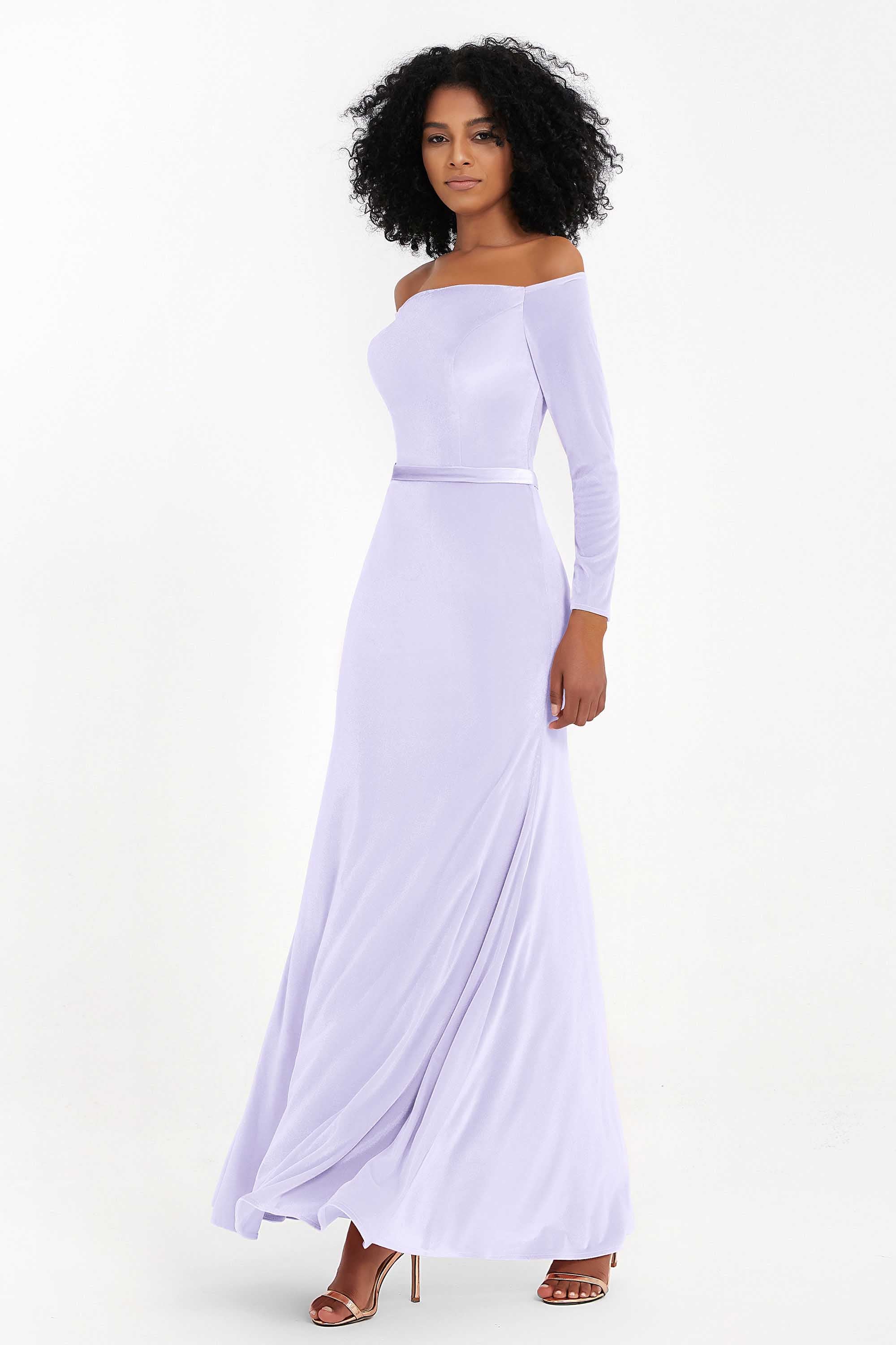 Off the Shoulder Velvet Formal Evening Dresses with Sash Long Prom Party Gowns