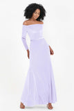 Off the Shoulder Velvet Formal Evening Dresses with Sash Long Prom Party Gowns