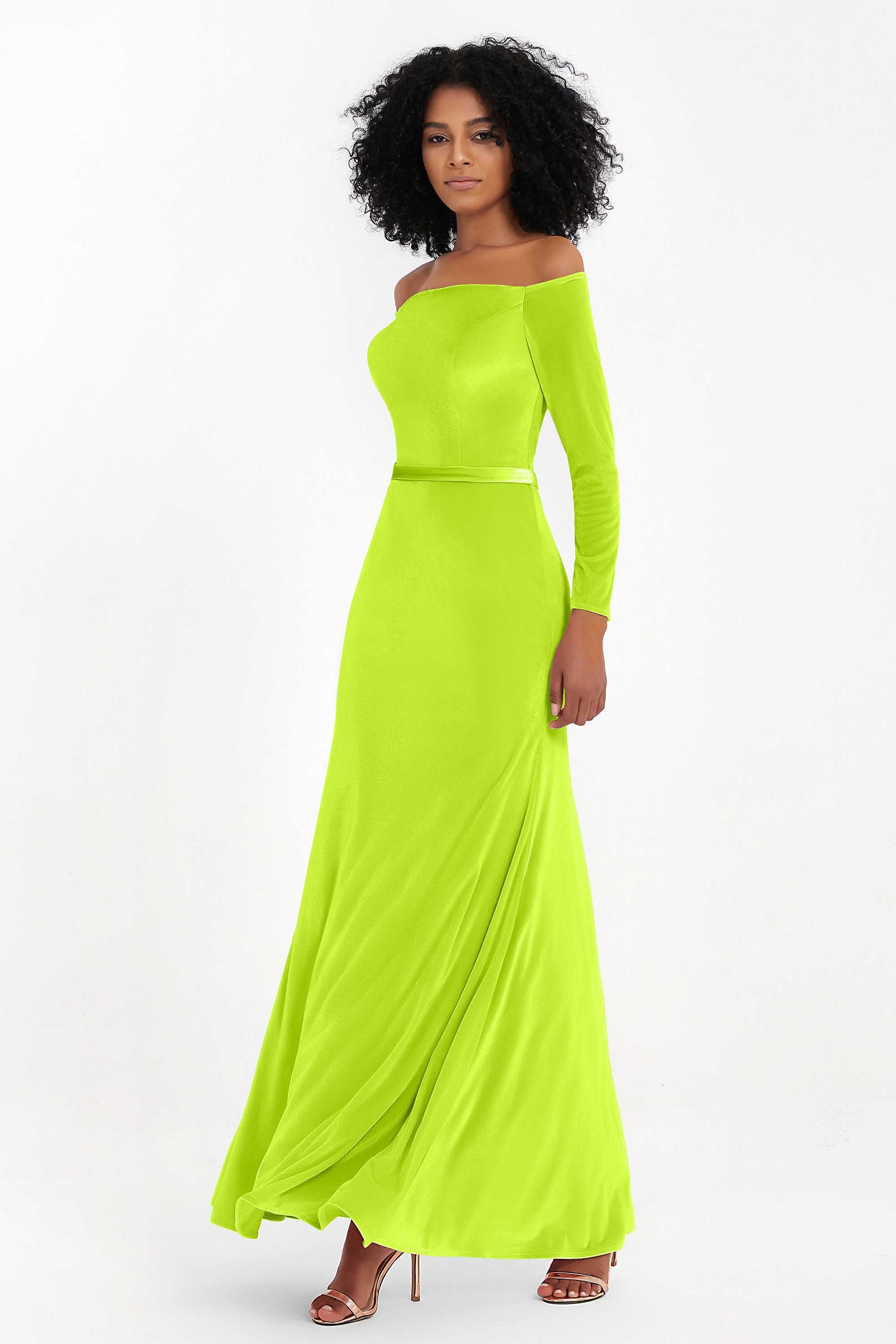 Off the Shoulder Velvet Formal Evening Dresses with Sash Long Prom Party Gowns