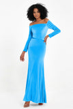 Off the Shoulder Velvet Formal Evening Dresses with Sash Long Prom Party Gowns
