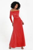 Off the Shoulder Velvet Formal Evening Dresses with Sash Long Prom Party Gowns