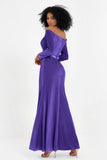 Off the Shoulder Velvet Formal Evening Dresses with Sash Long Prom Party Gowns