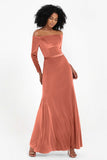 Off the Shoulder Velvet Formal Evening Dresses with Sash Long Prom Party Gowns