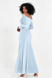 Off the Shoulder Velvet Formal Evening Dresses with Sash Long Prom Party Gowns