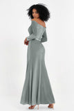 Off the Shoulder Velvet Formal Evening Dresses with Sash Long Prom Party Gowns