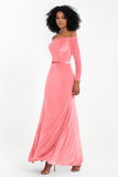 Off the Shoulder Velvet Formal Evening Dresses with Sash Long Prom Party Gowns