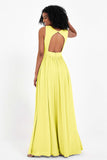 Modest Long Chiffon Bridesmaid Dress Sleeveless Pleated Ruched Formal Evening Dresses Gowns