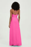 Criss Cross Straps Chiffon Bridesmaid Dress Spaghetti Straps Formal Evening Dresses Gowns
