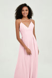 Criss Cross Straps Chiffon Bridesmaid Dress Spaghetti Straps Formal Evening Dresses Gowns