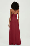 Criss Cross Straps Chiffon Bridesmaid Dress Spaghetti Straps Formal Evening Dresses Gowns