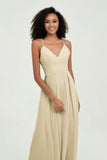 Criss Cross Straps Chiffon Bridesmaid Dress Spaghetti Straps Formal Evening Dresses Gowns