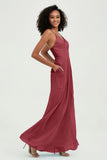 Criss Cross Straps Chiffon Bridesmaid Dress Spaghetti Straps Formal Evening Dresses Gowns