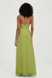Criss Cross Straps Chiffon Bridesmaid Dress Spaghetti Straps Formal Evening Dresses Gowns