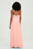 Criss Cross Straps Chiffon Bridesmaid Dress Spaghetti Straps Formal Evening Dresses Gowns