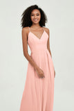 Criss Cross Straps Chiffon Bridesmaid Dress Spaghetti Straps Formal Evening Dresses Gowns