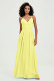 Criss Cross Straps Chiffon Bridesmaid Dress Spaghetti Straps Formal Evening Dresses Gowns