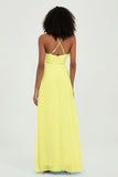 Criss Cross Straps Chiffon Bridesmaid Dress Spaghetti Straps Formal Evening Dresses Gowns