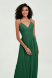 Criss Cross Straps Chiffon Bridesmaid Dress Spaghetti Straps Formal Evening Dresses Gowns