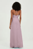 Criss Cross Straps Chiffon Bridesmaid Dress Spaghetti Straps Formal Evening Dresses Gowns