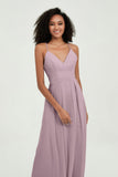 Criss Cross Straps Chiffon Bridesmaid Dress Spaghetti Straps Formal Evening Dresses Gowns