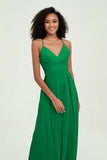 Criss Cross Straps Chiffon Bridesmaid Dress Spaghetti Straps Formal Evening Dresses Gowns