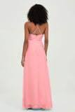 Criss Cross Straps Chiffon Bridesmaid Dress Spaghetti Straps Formal Evening Dresses Gowns