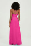 Criss Cross Straps Chiffon Bridesmaid Dress Spaghetti Straps Formal Evening Dresses Gowns