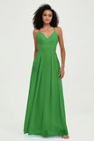 Criss Cross Straps Chiffon Bridesmaid Dress Spaghetti Straps Formal Evening Dresses Gowns