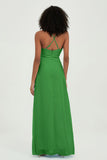 Criss Cross Straps Chiffon Bridesmaid Dress Spaghetti Straps Formal Evening Dresses Gowns