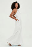 Criss Cross Straps Chiffon Bridesmaid Dress Spaghetti Straps Formal Evening Dresses Gowns