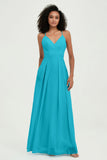 Criss Cross Straps Chiffon Bridesmaid Dress Spaghetti Straps Formal Evening Dresses Gowns