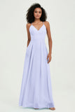 Criss Cross Straps Chiffon Bridesmaid Dress Spaghetti Straps Formal Evening Dresses Gowns