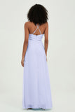 Criss Cross Straps Chiffon Bridesmaid Dress Spaghetti Straps Formal Evening Dresses Gowns
